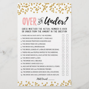 Over oder Under Brautparty oder Hen Party