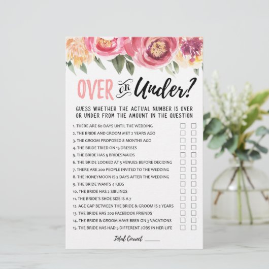 Over oder Under Brautparty oder Hen Party (Stehend Vorderseite)