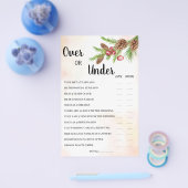 Over oder Under Christmas Brautparty Game Card Flyer (Einzeln)