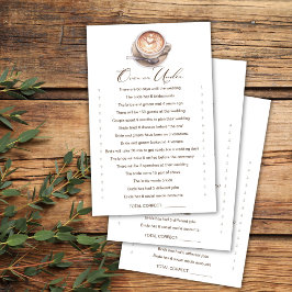 Over oder Under coffee fall Brautparty