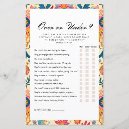 Over oder Under Floral Mexic Brautparty Game