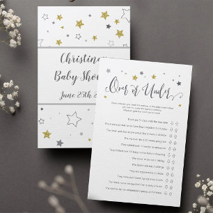 Over oder under Gender Reveal Baby Shower Game Gol