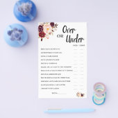 Over oder Under Marsala Brautparty Game Card Flyer (Einzeln)