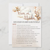 OVER ODER UNTER Baby Shooter Game Niedlich Bear Ba Einladung (Vorderseite)