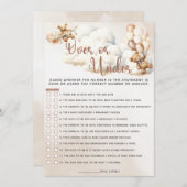 OVER ODER UNTER Baby Shooter Game Niedlich Bear Ba Einladung (Vorne/Hinten)