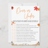 OVER ODER UNTER Baby Shower Spiel ein wenig Pumpki Einladung (Vorderseite)