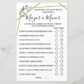 Over or Under Brautparty Englisch Spanisch (Rückseite)