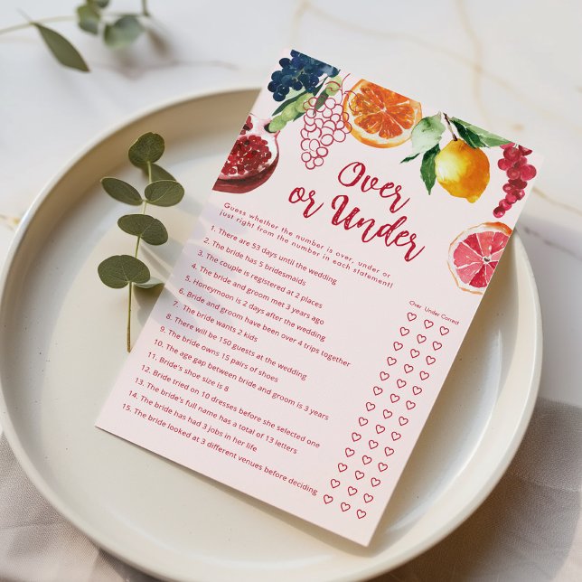 Over or Under Off the Market Bridal Shower game (Von Creator hochgeladen)