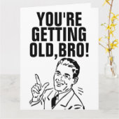 OVER THE HILL FUNNY FOR HIM BIRTHDAY Retro Cards Karte (Gelbe Blume)