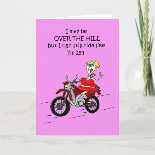 OVER THE HILL HOT MAMA BIKER CARD KARTE (Vorderseite)