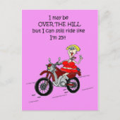 OVER THE HILL HOT MAMA BIKER POST CARD POSTKARTE (Vorderseite)