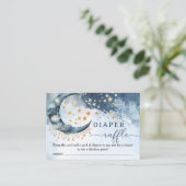 Over The Moon Baby Shower Boy Blue Diaper Raffle  Begleitkarte (Stehend Vorderseite)