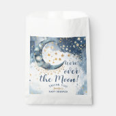 Over The Moon Baby Shower Boy Blue Twinkle Star Geschenktütchen (Vorderseite)