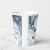 Over The Moon Baby Shower Boy Blue Twinkle Stars Pappbecher (Rechts)