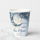 Over The Moon Baby Shower Boy Blue Twinkle Stars Pappbecher (Vorderseite)