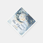 Over The Moon Baby Shower Boy Blue Twinkle Stars Serviette (Ecke)