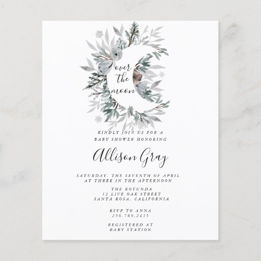 Over the Moon Baby Shower Budget Flyer (Vorne)