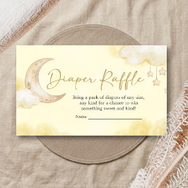 Over the Moon Baby Shower Diaper Raffle Begleitkarte