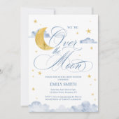 Over The Moon Baby Shower Einladung (Vorderseite)