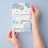 Over the Moon Baby Shower Game Who Knows Mommy Flyer (Handgriff)