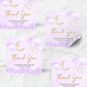 Over the Moon Baby Shower  Quadratischer Aufkleber