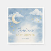 Over the Moon Baby Shower Serviette (Vorderseite)