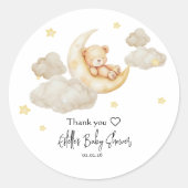 Over The Moon Baby Shower Stickers with Teddy Bear (Vorderseite)