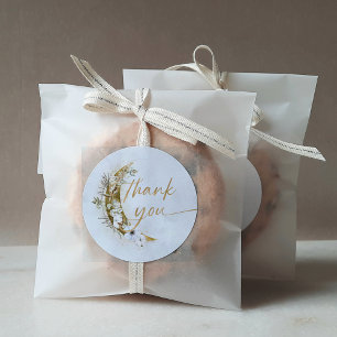 Over the Moon Boho Goldstaub & Wolken Klassisch Ru Runder Aufkleber