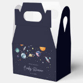 Over The Moon Boy Baby Shower Invite, Space Galaxy Geschenkschachtel (Offen)
