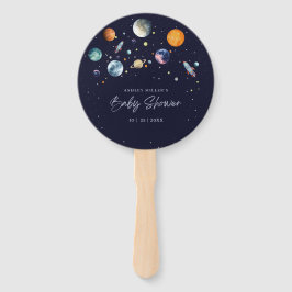 Over The Moon Boy Baby Shower Party Space Galaxy Fächer