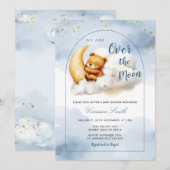 Over The Moon Boy Girl Baby Shower Invitation Einladung (Vorne/Hinten)