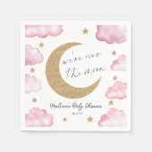 Over The Moon Celestial Pink Clouds Baby Shower Serviette (Vorderseite)