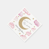 Over The Moon Celestial Pink Clouds Baby Shower Serviette (Ecke)