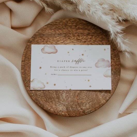 Over the Moon Diaper Raffle Card Begleitkarte