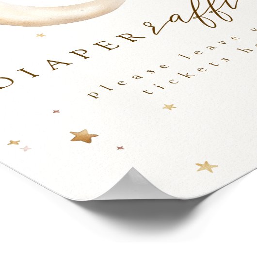 Over the Moon Diaper Raffle Sign Poster (Ecke)