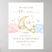 Over the Moon Gender Reveal Party Welcome Poster (Vorne)