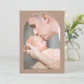 Over the Moon in Love Photo Baby Announcement Card Einladung (Stehend Vorderseite)