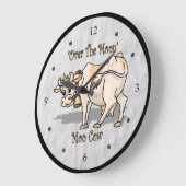 “Over The Moon”~ Moo Cow ~ Round Wall Clock ~ Große Wanduhr (Winkel)