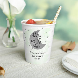 Over The Moon   Neutrale Babyparty Pappbecher