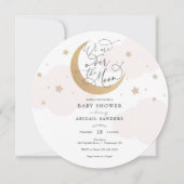 Over the Moon Pink Baby Shower Invitation Einladung (Vorderseite)