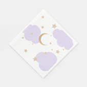 Over the Moon Purple Baby Shower Serviette (Ecke)