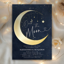 Over the Moon Starry Night Coed Baby Boy Shower Folieneinladung