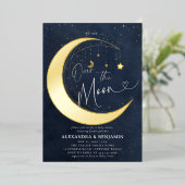 Over the Moon Starry Night Coed Baby Boy Shower Folieneinladung (Stehend vorne)