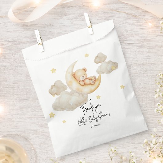 Over the Moon Teddy Bear Baby Shower Geschenktütchen