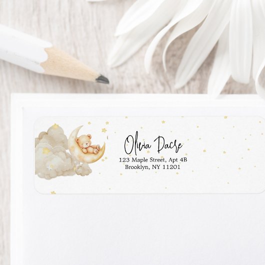 Over The Moon Teddy Bear Baby Shower Return Addres