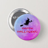 Over the Moon Witch Pin Button (Vorne & Hinten)