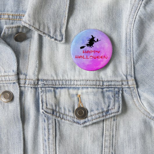Over the Moon Witch Pin Button (Beispiel)