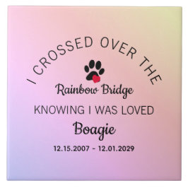 Over The Rainbow Bridge Custom Pet Memorial Fliese