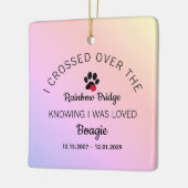 Over The Rainbow Bridge Custom Pet Memorial Keramikornament (Links)