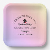 Over The Rainbow Bridge Custom Pet Memorial Pappteller (Vorderseite)